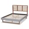 Baxton Studio Luciana Grey Upholstered and Ash Walnut Wood Full Size Platform Bed 164-9416-9422 - alternate 2